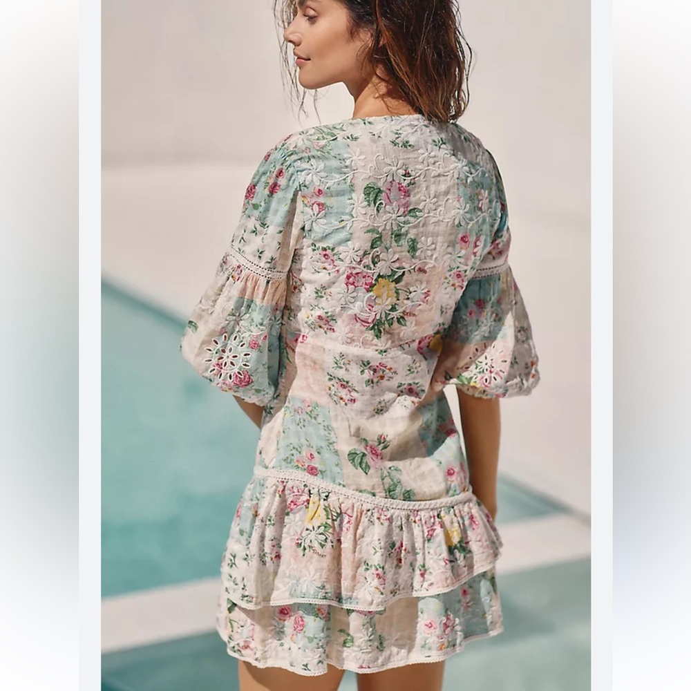 Anthropologie Barok Paris Ruffled V-Neck Mini Dress - Picture 3 of 4